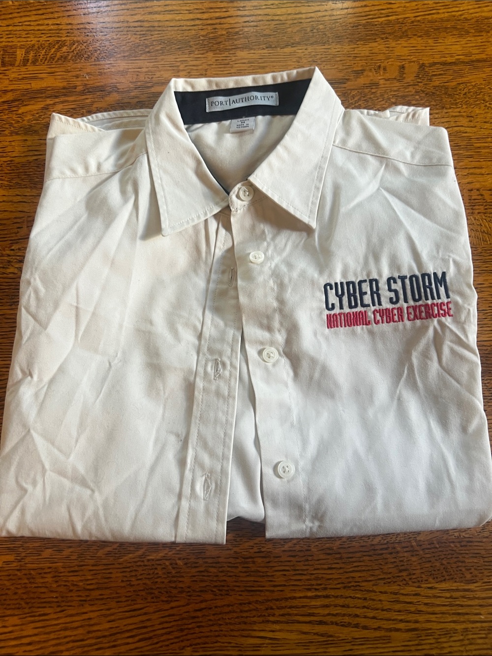 *New* never worn  Port Authority White Cyber Storm Embroidered Button-Down Shirt
